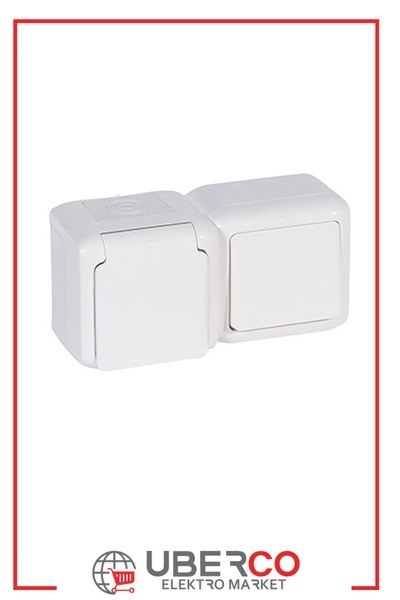 LEGRAND 782371Legrand Forix IP44 serisi Anahtar + Çocuk korumalı topraklı priz, BeyazLegrand Anahtar + kapaklı çocuk korumalı topraklı priz{ubercoelektromarket}