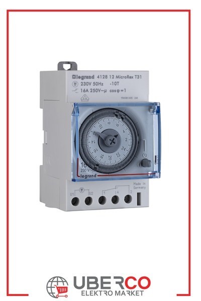 LEGRAND 412812Legrand Analog Kadranlı Zaman Saati - Günlük (Yatay Kadran) - Reservsiz - Kontak NA+NKLegrand Analog Kadranlı Zaman Saati - Günlük (Yatay Kadran){ubercoelektromarket}