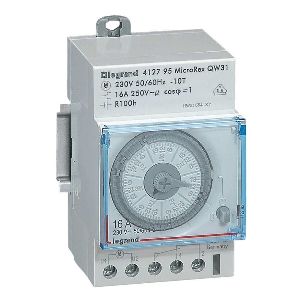 LEGRAND 412795Legrand Analog Kadranlı Zaman Saati - Haftalık (Yatay Kadran) - 100 Saat Rezervli - Kontak NA+NKLegrand Analog Kadranlı Zaman Saati - Haftalık (Yatay{ubercoelektromarket}