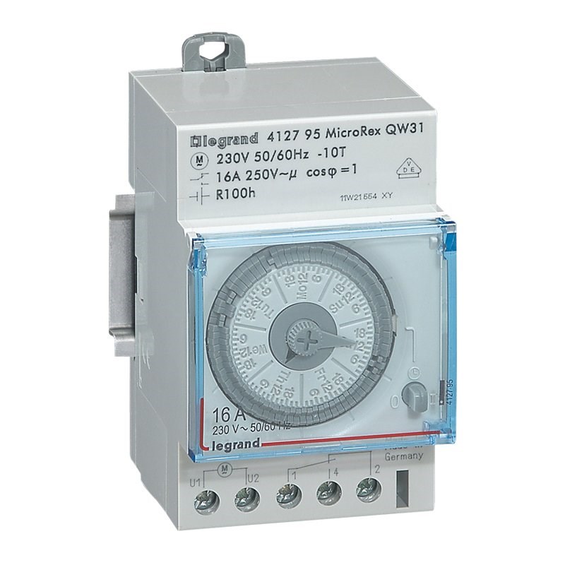 LEGRAND 412795Legrand Analog Kadranlı Zaman Saati - Haftalık (Yatay Kadran) - 100 Saat Rezervli - Kontak NA+NKLegrand Analog Kadranlı Zaman Saati - Haftalık (Yatay{ubercoelektromarket}