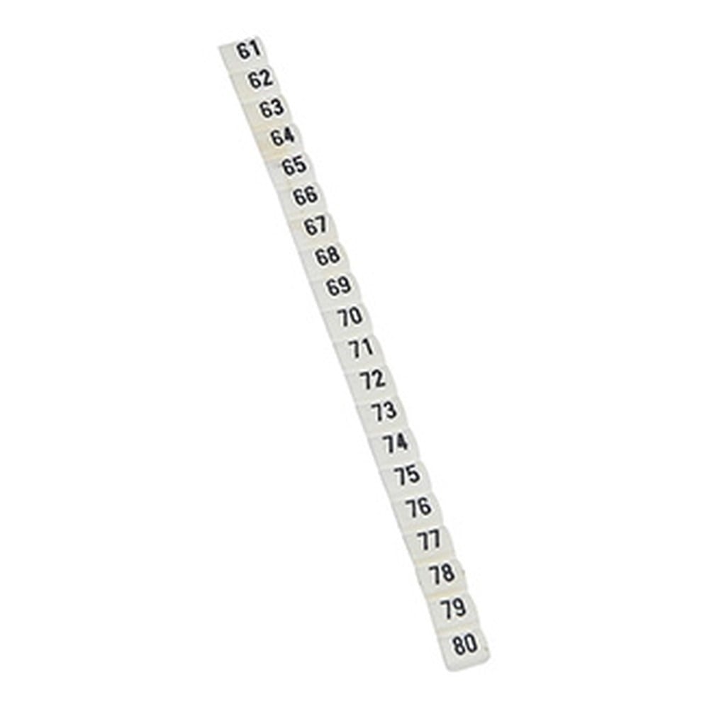 LEGRAND 038153Legrand CAB 3 İşaretleme Sistemi - Kablo ve klemens işaretleme - Rakam 61'den 80'e kadar - Kesit 0,5-1,5 mm²Legrand CAB 3 İşaretleme Sistemi - Kablo ve klemens{ubercoelektromarket}
