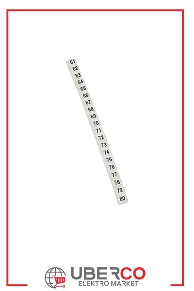 LEGRAND 038153Legrand CAB 3 İşaretleme Sistemi - Kablo ve klemens işaretleme - Rakam 61'den 80'e kadar - Kesit 0,5-1,5 mm²Legrand CAB 3 İşaretleme Sistemi - Kablo ve klemens{ubercoelektromarket}