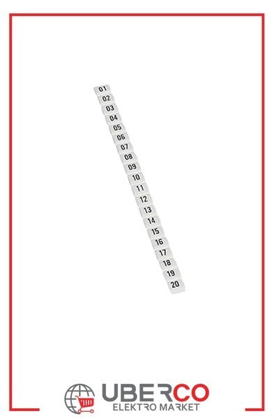 LEGRAND 038150Legrand CAB 3 İşaretleme Sistemi - Kablo ve klemens işaretleme - Rakam 01'den 20'ye kadar - Kesit 0,5-1,5 mm²Legrand CAB 3 İşaretleme Sistemi - Kablo ve klemens{ubercoelektromarket}