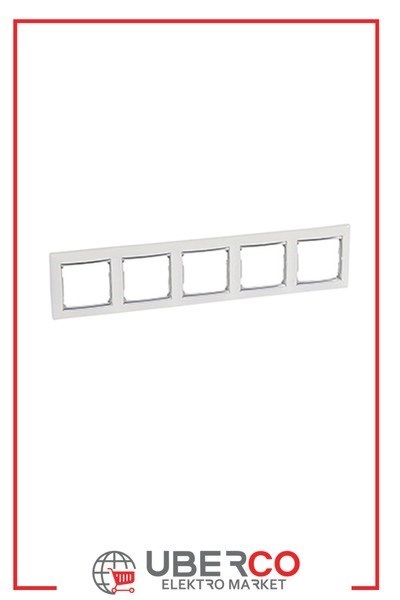 LEGRAND 770495Legrand Çerçeveler - Beşli - Beyaz / Gümüş bantlıLegrand Çerçeveler - Beşli - Beyaz - Gümüş bantlı{ubercoelektromarket}
