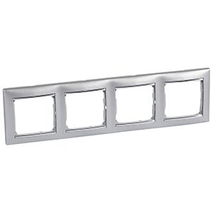 LEGRAND 770354Legrand Çerçeveler - Dörtlü - Alüminyum / Gümüş bantlıLegrand Çerçeveler - Dörtlü - Alüminyum - Gümüş bantlı{ubercoelektromarket}