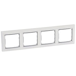 LEGRAND 770494Legrand Çerçeveler - Dörtlü - Beyaz / Gümüş bantlıLegrand Çerçeveler - Dörtlü - Beyaz - Gümüş bantlı{ubercoelektromarket}