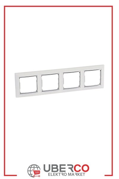 LEGRAND 770494Legrand Çerçeveler - Dörtlü - Beyaz / Gümüş bantlıLegrand Çerçeveler - Dörtlü - Beyaz - Gümüş bantlı{ubercoelektromarket}