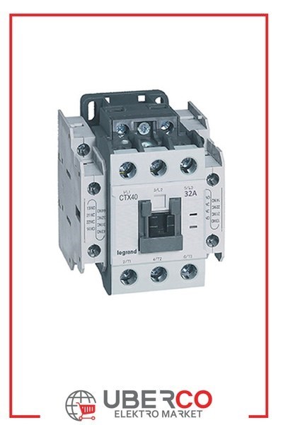 LEGRAND 416121Legrand CTX3 3 Kutup Kontaktörler - CTX3 40 - Anma gücü (kW) 380/400V: 15 - In (A) AC3: 32 - Dahili kontak: 2NA+2NK - Kumanda gerilimi: 24V =Legrand CTX3 3 Kutup Kontaktörler - CTX3 40 - Anma gücü (kW){ubercoelektromarket}