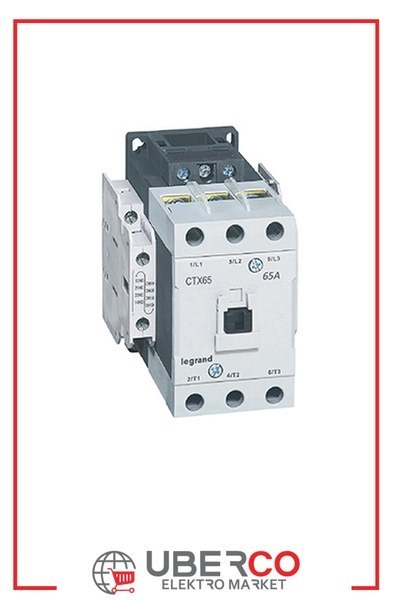 LEGRAND 416161Legrand CTX3 3 Kutup Kontaktörler - CTX3 65 - Anma gücü (kW) 380/400V: 30 - In (A) AC3: 65 - Dahili kontak: 2NA+2NK - Kumanda gerilimi: 24V =Legrand CTX3 3 Kutup Kontaktörler - CTX3 65 - Anma gücü (kW){ubercoelektromarket}