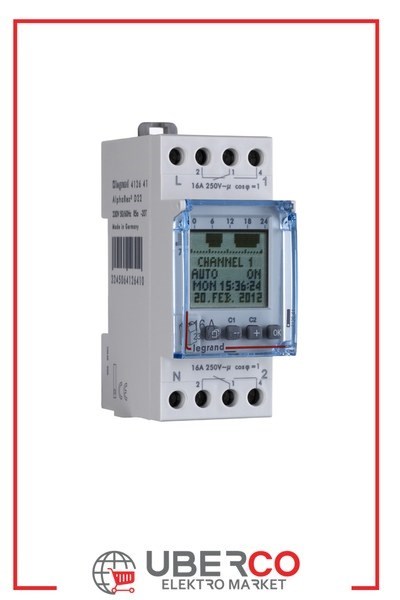 LEGRAND 412641Legrand Dijital Zaman Saati - Haftalık - Gerilim 230V~ - NA+NK 2 Çıkış 230V~Legrand Dijital Zaman Saati - Haftalık - Gerilim 230V~{ubercoelektromarket}