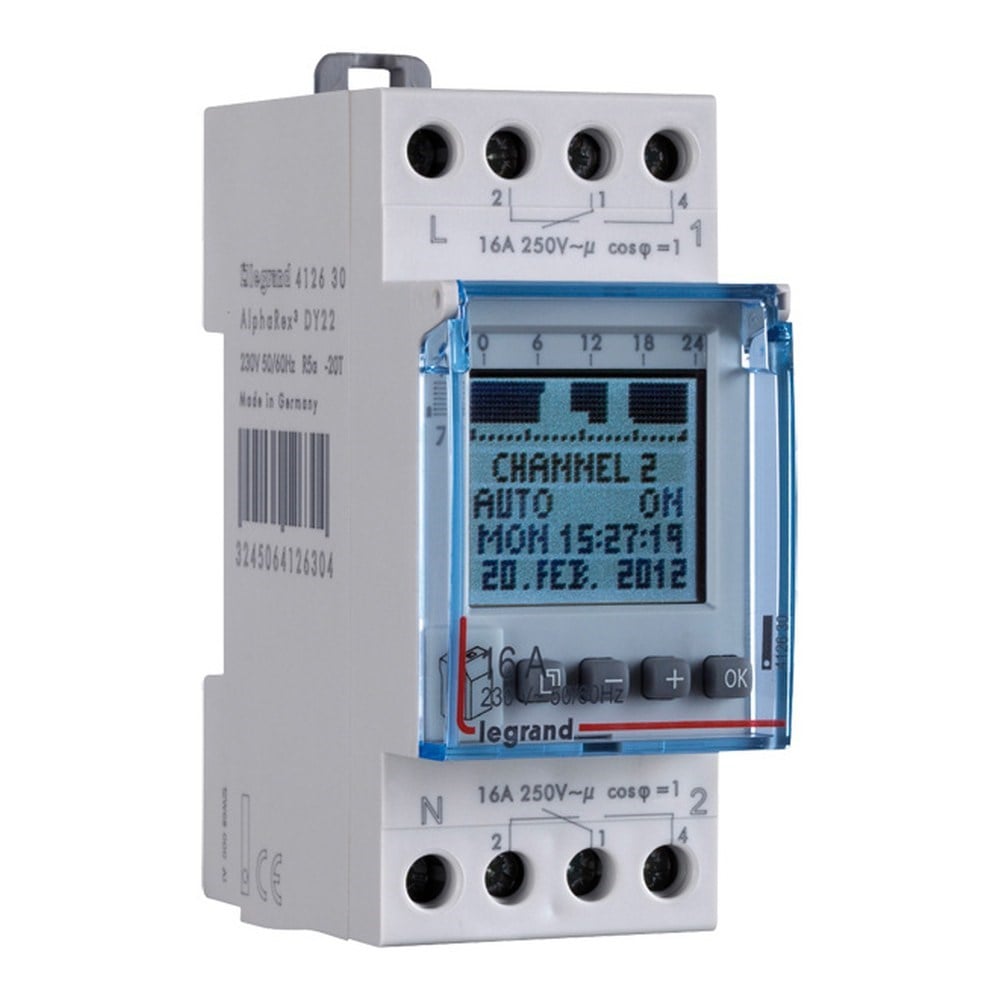 LEGRAND 412630Legrand Dijital Zaman Saati - Yıllık - Gerilim 230V~ - NA+NK 2 Çıkış 230V~Legrand Dijital Zaman Saati - Yıllık - Gerilim 230V~{ubercoelektromarket}