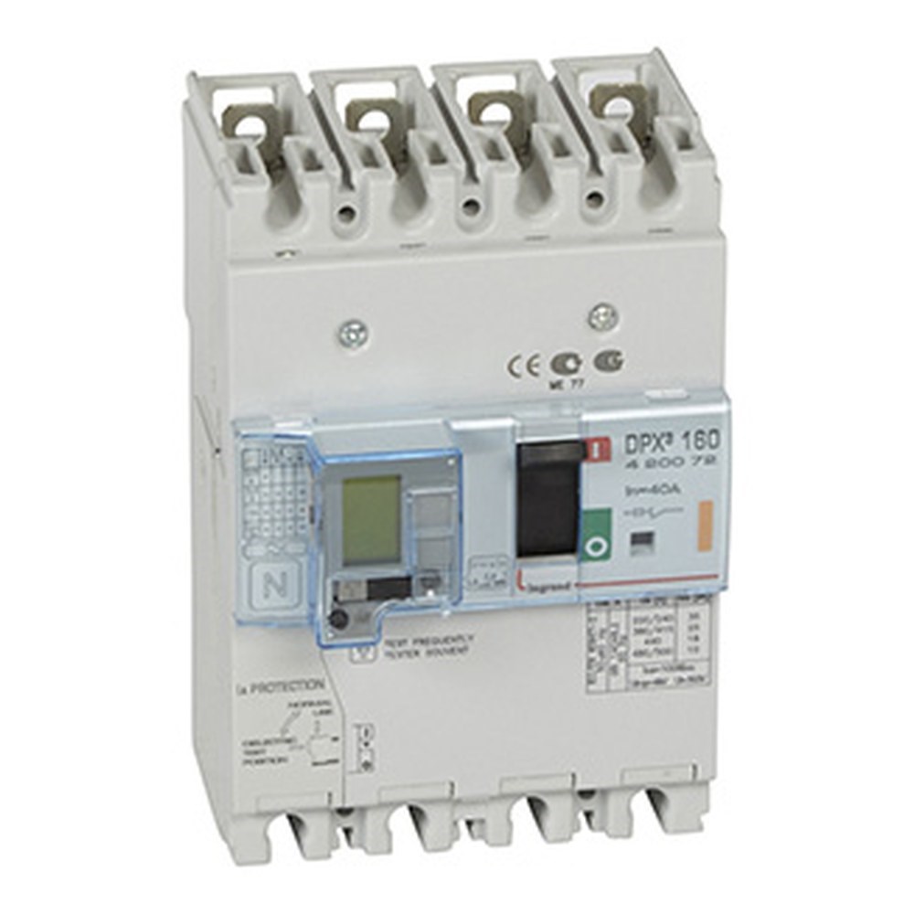 LEGRAND 420072Legrand DPX3 160 Kompakt Şalter - Termik manyetik - 4 kutup - Entegre kaçak akım modüllü - Icu(kA) 25 - In(A) 40Legrand DPX3 160 Kompakt Şalter - Termik manyetik - 4 kutup{ubercoelektromarket}