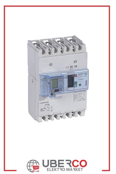 LEGRAND 420154Legrand DPX3 160 Kompakt Şalter - Termik manyetik - 4 kutup - Entegre kaçak akım modüllü - Icu(kA) 50 - In(A) 80Legrand DPX3 160 Kompakt Şalter - Termik manyetik - 4 kutup{ubercoelektromarket}