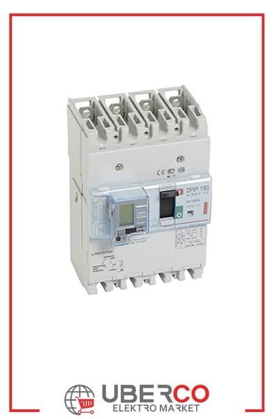 LEGRAND 420117Legrand DPX3 160 Kompakt Şalter - Termik manyetik - 4 kutup - Entegre kaçak akım modüllü - Icu(kA) 36 - In(A) 160Legrand DPX3 160 Kompakt Şalter - Termik manyetik - 4 kutup{ubercoelektromarket}