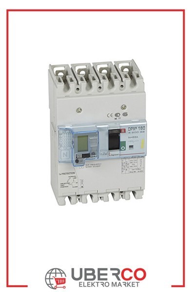 LEGRAND 420033Legrand DPX3 160 Kompakt Şalter - Termik manyetik - 4 kutup - Entegre kaçak akım modüllü - Icu(kA) 16 - In(A) 63Legrand DPX3 160 Kompakt Şalter - Termik manyetik - 4 kutup{ubercoelektromarket}