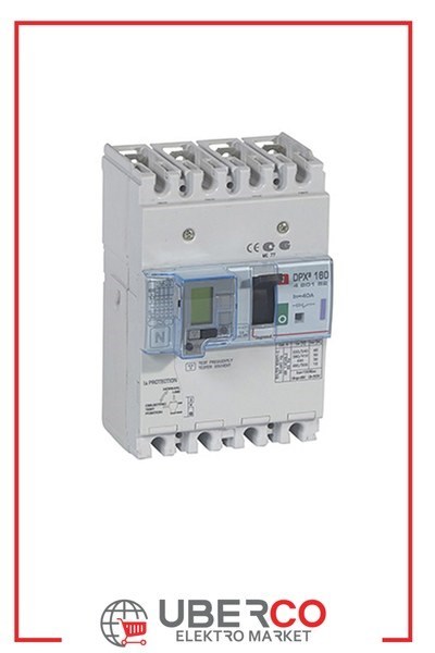 LEGRAND 420152Legrand DPX3 160 Kompakt Şalter - Termik manyetik - 4 kutup - Entegre kaçak akım modüllü - Icu(kA) 50 - In(A) 40Legrand DPX3 160 Kompakt Şalter - Termik manyetik - 4 kutup{ubercoelektromarket}