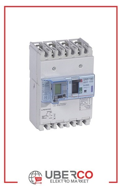 LEGRAND 420153Legrand DPX3 160 Kompakt Şalter - Termik manyetik - 4 kutup - Entegre kaçak akım modüllü - Icu(kA) 50 - In(A) 63Legrand DPX3 160 Kompakt Şalter - Termik manyetik - 4 kutup{ubercoelektromarket}