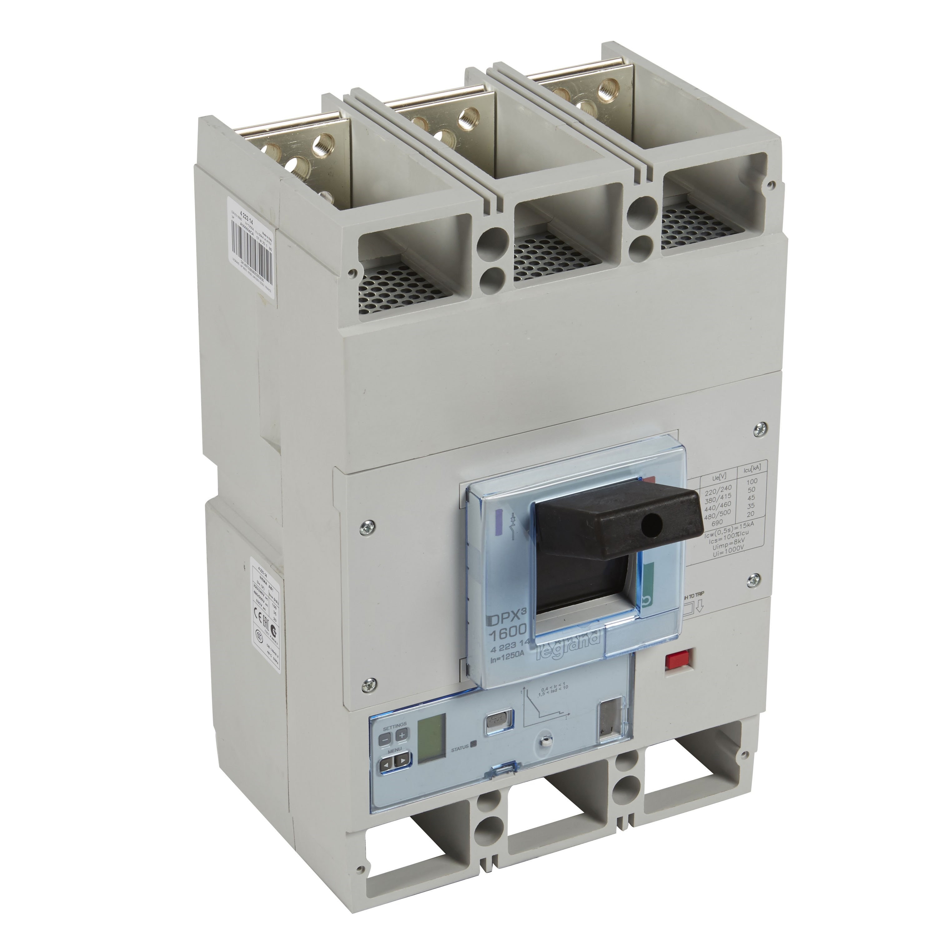 LEGRAND 422314Legrand DPX3 1600 Kompakt Şalter - Elektronik S2 Versiyon - 3 kutup - Icu(kA) 50 - In(A) 1250Legrand DPX3 1600 Kompakt Şalter - Elektronik S2 Versiyon{ubercoelektromarket}
