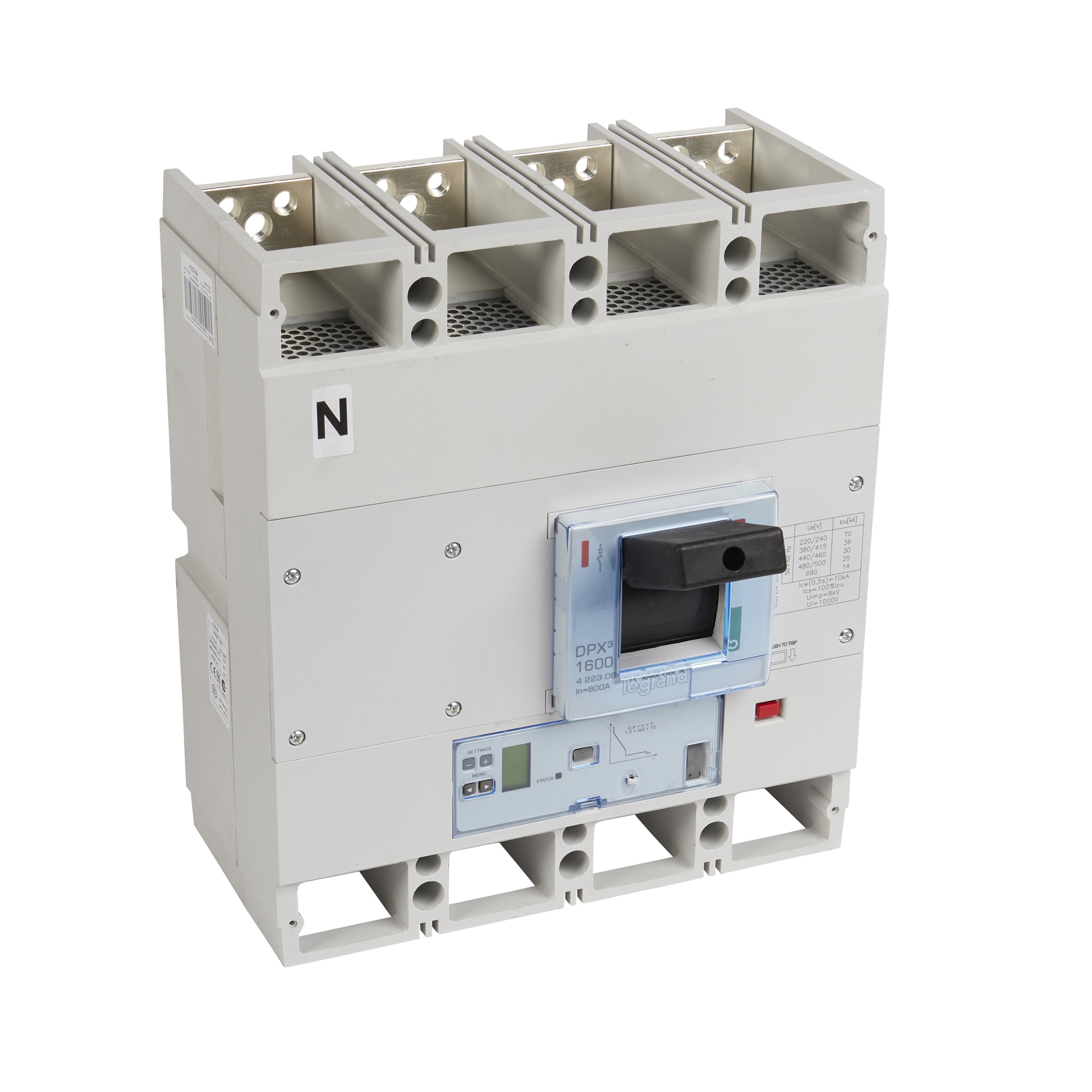 LEGRAND 422306Legrand DPX3 1600 Kompakt Şalter - Elektronik S2 Versiyon - 4 kutup - Icu(kA) 36 - In(A) 800Legrand DPX3 1600 Kompakt Şalter - Elektronik S2 Versiyon{ubercoelektromarket}