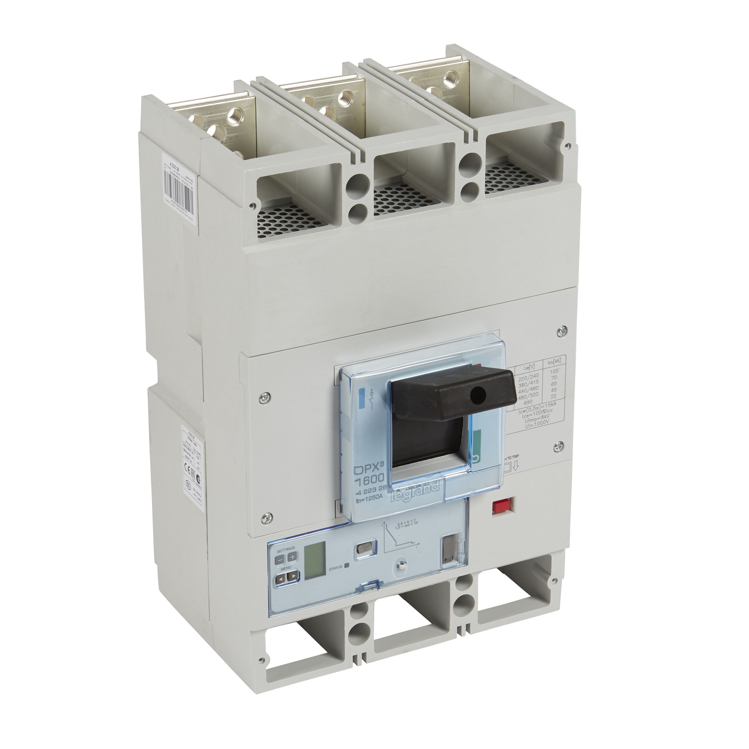 LEGRAND 422326Legrand DPX3 1600 Kompakt Şalter - Elektronik S2 Versiyon - 3 kutup - Icu(kA) 70 - In(A) 1250Legrand DPX3 1600 Kompakt Şalter - Elektronik S2 Versiyon{ubercoelektromarket}