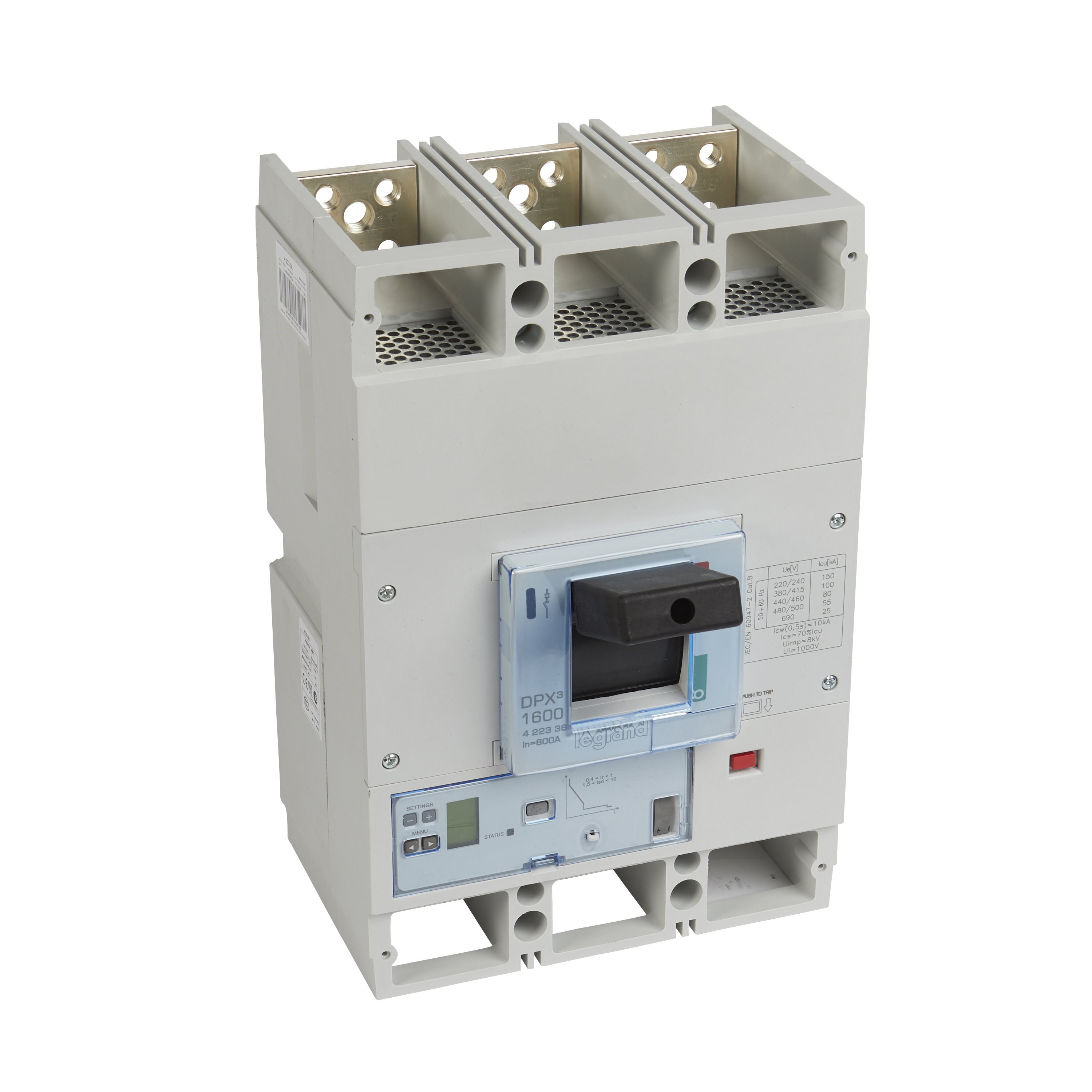 LEGRAND 422336Legrand DPX3 1600 Kompakt Şalter - Elektronik S2 Versiyon - 3 kutup - Icu(kA) 100 - In(A) 800Legrand DPX3 1600 Kompakt Şalter - Elektronik S2 Versiyon{ubercoelektromarket}