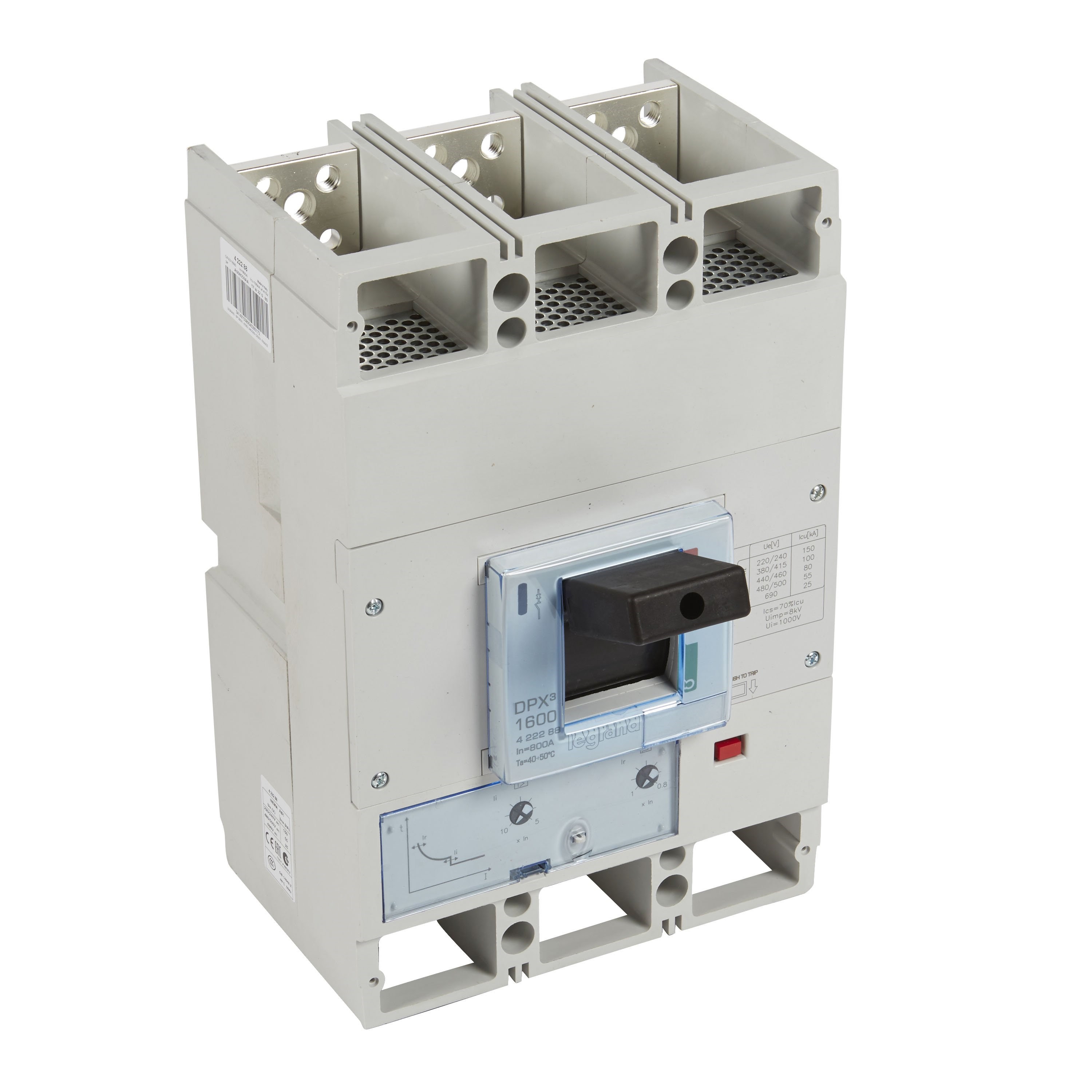 LEGRAND 422288Legrand DPX3 1600 Kompakt Şalter - Termik manyetik şalter - 3 kutup - Icu(kA) 100 - In(A) 800Legrand DPX3 1600 Kompakt Şalter - Termik manyetik şalter{ubercoelektromarket}