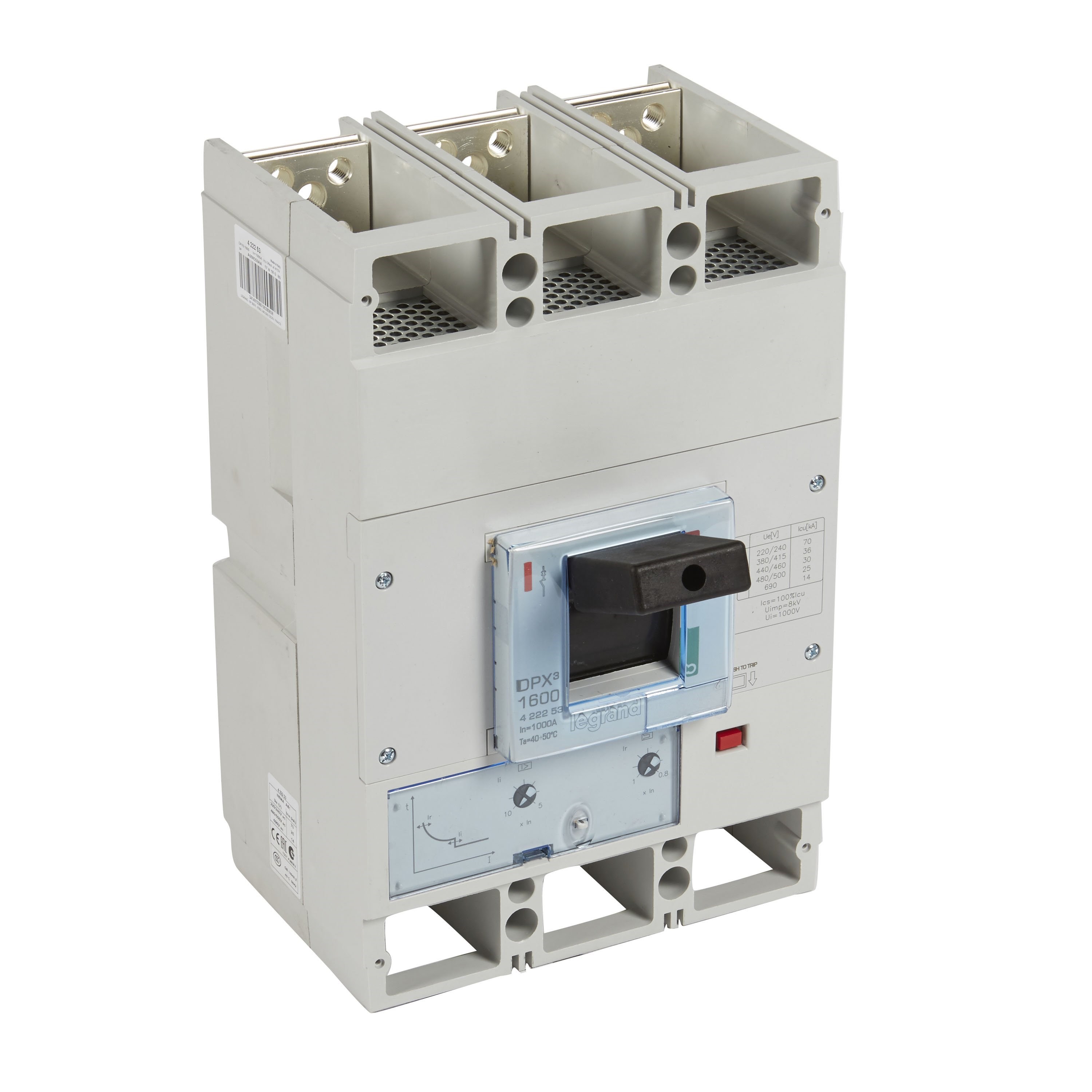 LEGRAND 422253Legrand DPX3 1600 Kompakt Şalter - Termik manyetik şalter - 3 kutup - Icu(kA) 36 - In(A) 1000Legrand DPX3 1600 Kompakt Şalter - Termik manyetik şalter{ubercoelektromarket}