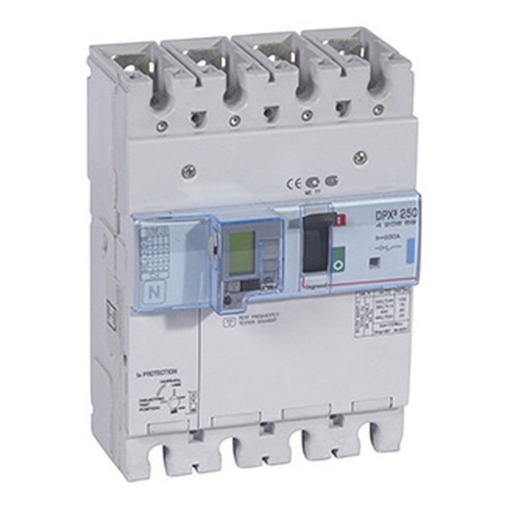 LEGRAND 420659Legrand DPX3 250 Kompakt Şalter - Elektronik korumalı - 4 kutup - Entegre kaçak akım modüllü - Icu(kA) 70 - In(A) 250Legrand DPX3 250 Kompakt Şalter - Elektronik korumalı - 4{ubercoelektromarket}