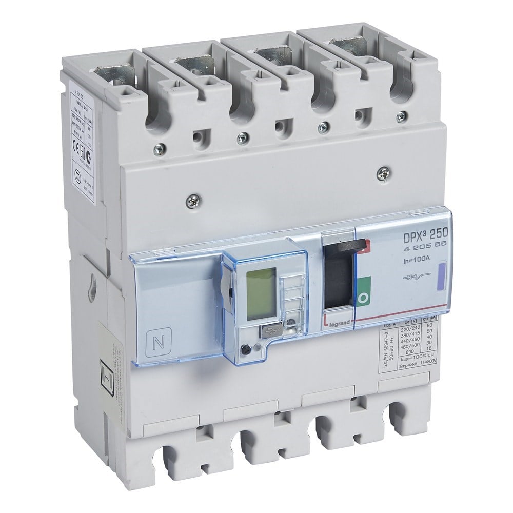 LEGRAND 420555Legrand DPX3 250 Kompakt Şalter - Elektronik (toprak hatasına karşı koruma) - 4 kutup - Icu(kA) 50 - In(A) 100Legrand DPX3 250 Kompakt Şalter - Elektronik (toprak{ubercoelektromarket}