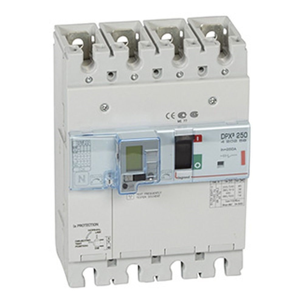 LEGRAND 420259Legrand DPX3 250 Kompakt Şalter - Termik manyetik - 4 kutup - Entegre kaçak akım modüllü - Icu(kA) 36 - In(A) 250Legrand DPX3 250 Kompakt Şalter - Termik manyetik - 4 kutup{ubercoelektromarket}