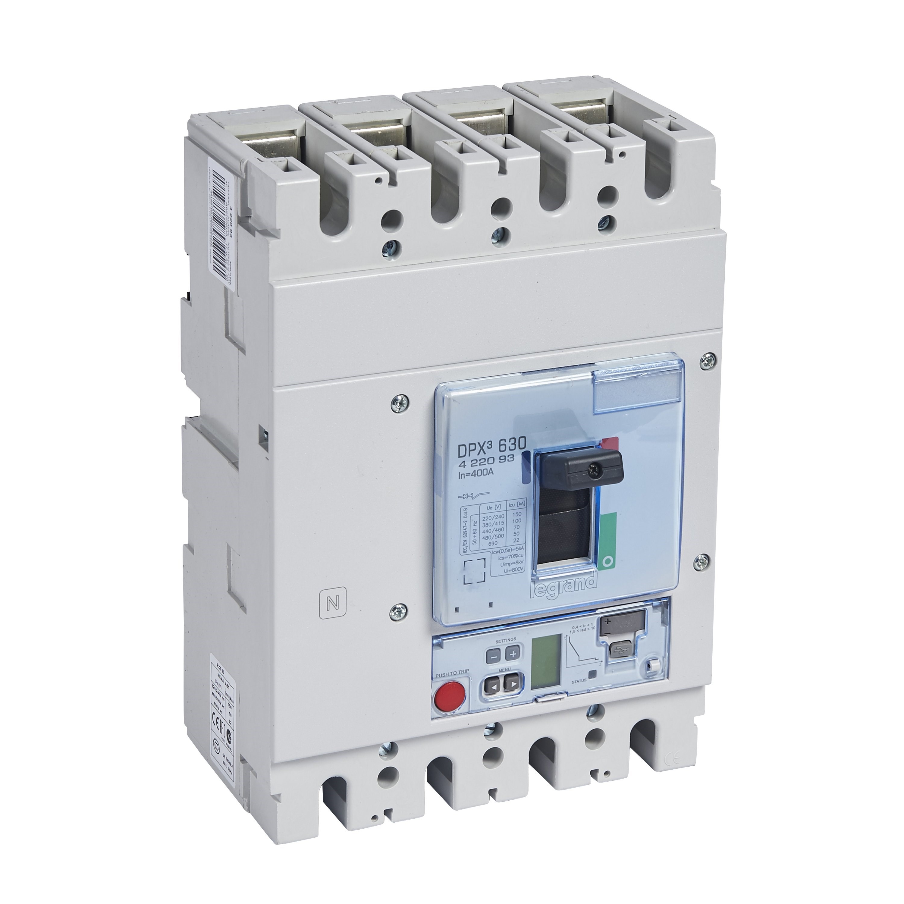 LEGRAND 422093Legrand DPX3 630 Kompakt Şalter - Elektronik S2 Versiyon - 4 kutup - Icu(kA) 100 - In(A) 400Legrand DPX3 630 Kompakt Şalter - Elektronik S2 Versiyon - 4{ubercoelektromarket}