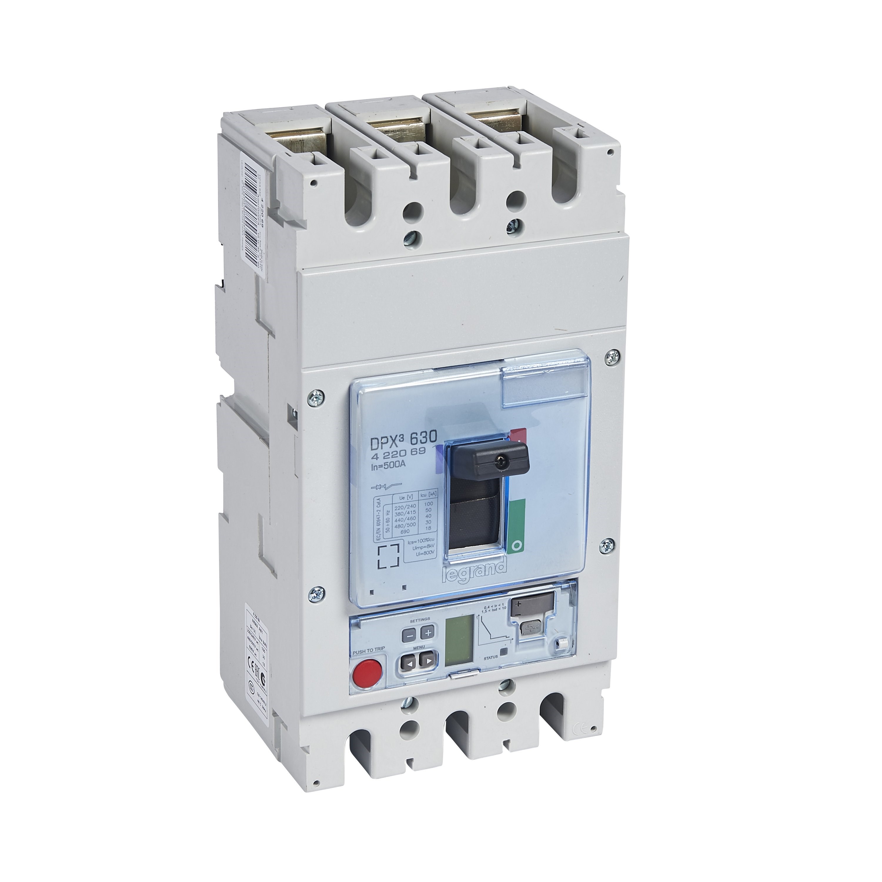 LEGRAND 422069Legrand DPX3 630 Kompakt Şalter - Elektronik S2 Versiyon - 3 kutup - Icu(kA) 50 - In(A) 500Legrand DPX3 630 Kompakt Şalter - Elektronik S2 Versiyon - 3{ubercoelektromarket}