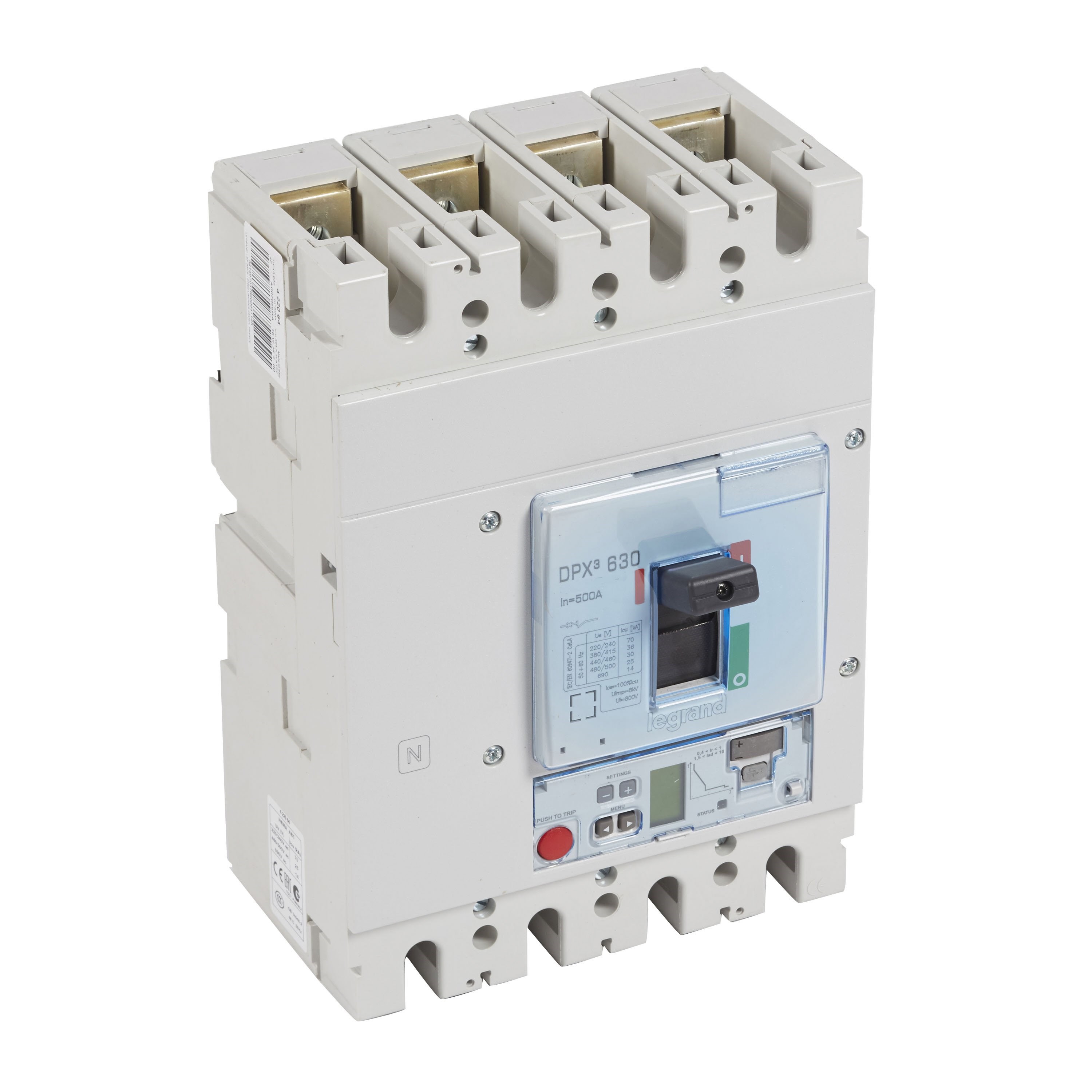 LEGRAND 422094Legrand DPX3 630 Kompakt Şalter - Elektronik S2 Versiyon - 4 kutup - Icu(kA) 100 - In(A) 500Legrand DPX3 630 Kompakt Şalter - Elektronik S2 Versiyon - 4{ubercoelektromarket}
