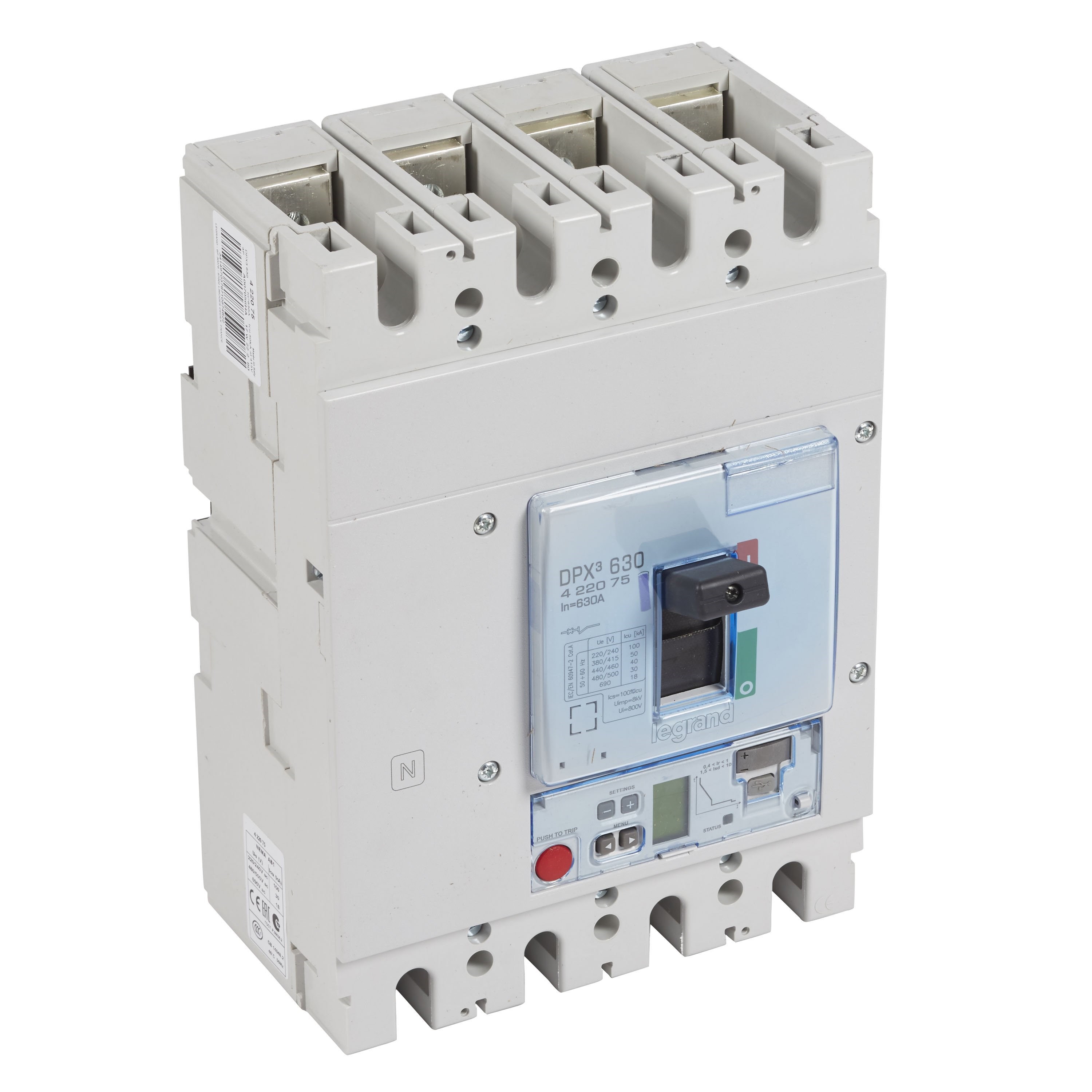 LEGRAND 422075Legrand DPX3 630 Kompakt Şalter - Elektronik S2 Versiyon - 4 kutup - Icu(kA) 50 - In(A) 630Legrand DPX3 630 Kompakt Şalter - Elektronik S2 Versiyon - 4{ubercoelektromarket}