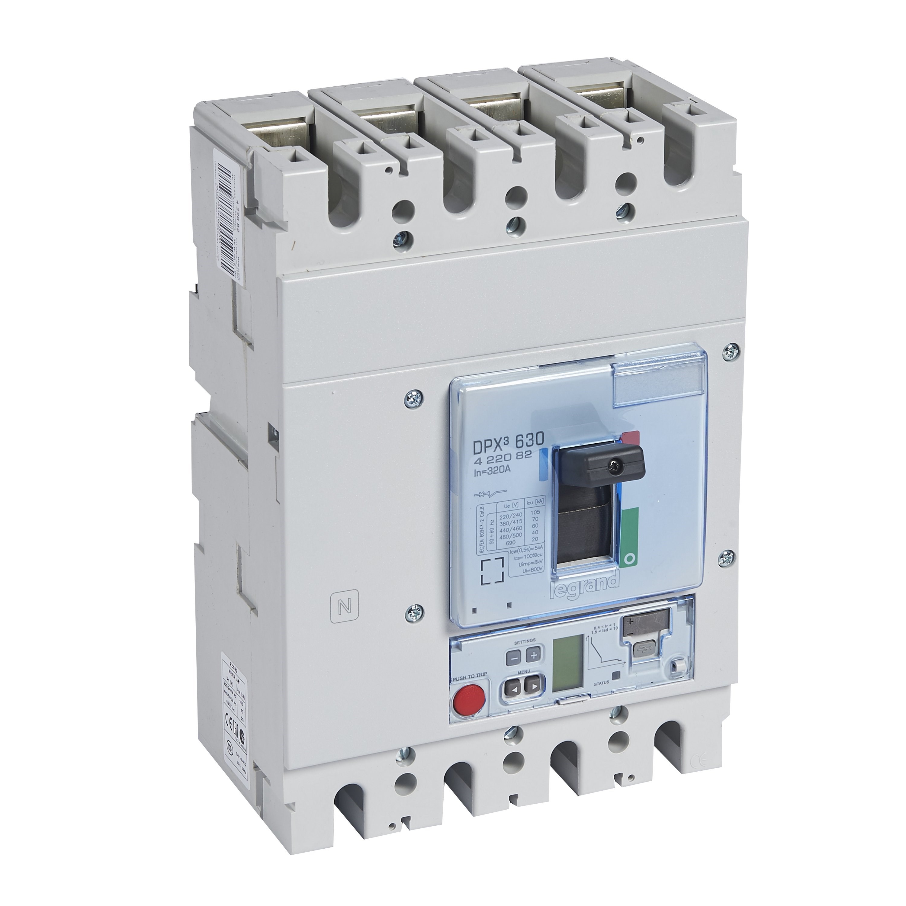 LEGRAND 422082Legrand DPX3 630 Kompakt Şalter - Elektronik S2 Versiyon - 4 kutup - Icu(kA) 70 - In(A) 320Legrand DPX3 630 Kompakt Şalter - Elektronik S2 Versiyon - 4{ubercoelektromarket}