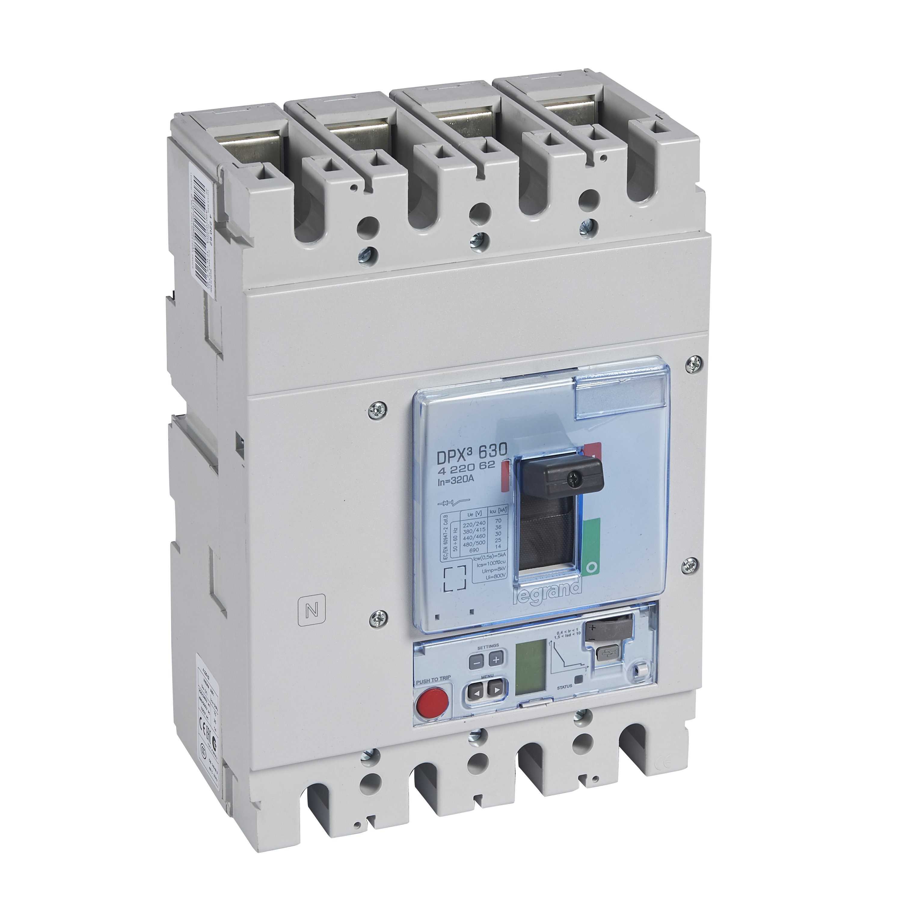 LEGRAND 422062Legrand DPX3 630 Kompakt Şalter - Elektronik S2 Versiyon - 4 kutup - Icu(kA) 36 - In(A) 320Legrand DPX3 630 Kompakt Şalter - Elektronik S2 Versiyon - 4{ubercoelektromarket}