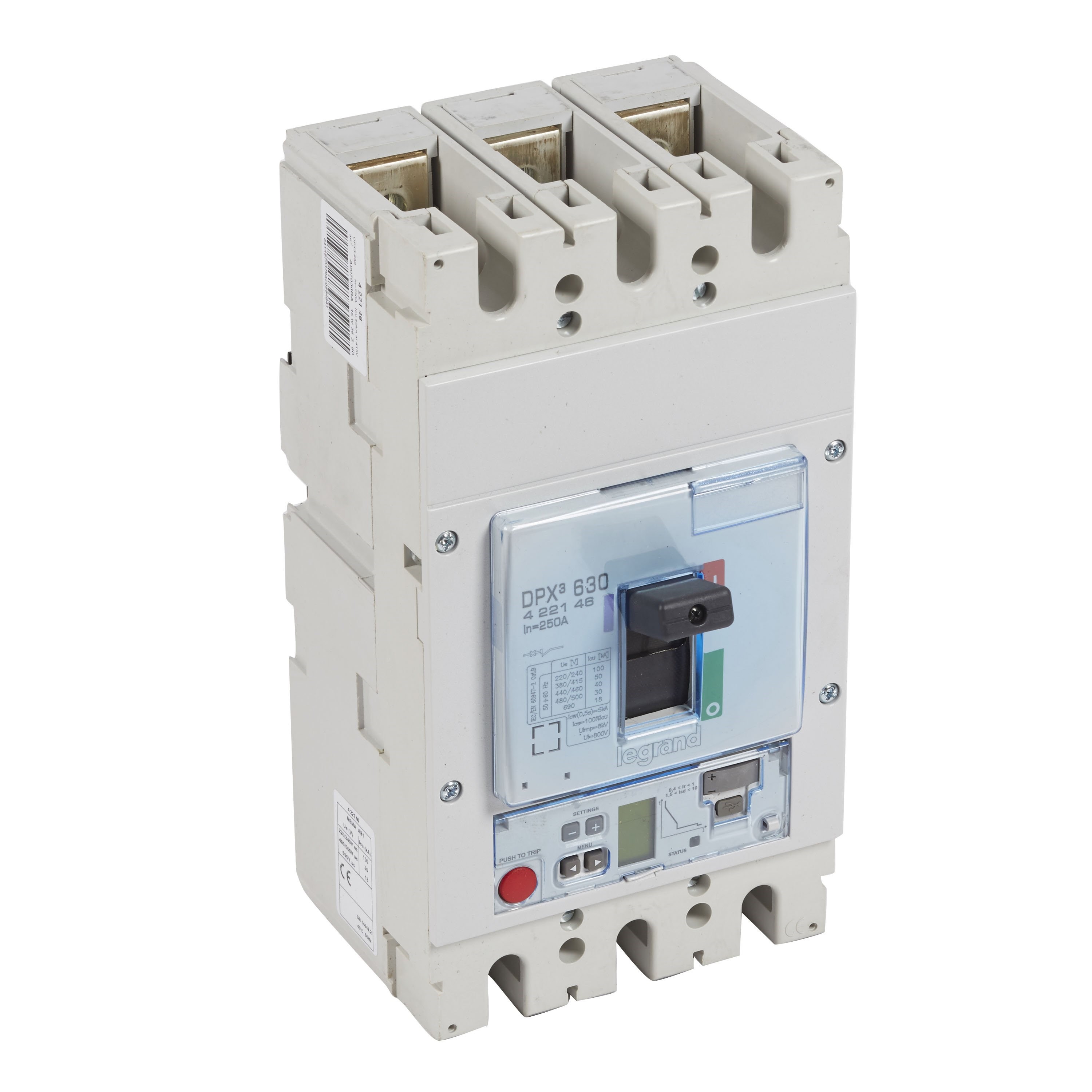 LEGRAND 422148Legrand DPX3 630 Kompakt Şalter - Elektronik Sg Versiyon - 3 kutup - Icu(kA) 50 - In(A) 400Legrand DPX3 630 Kompakt Şalter - Elektronik Sg Versiyon - 3{ubercoelektromarket}