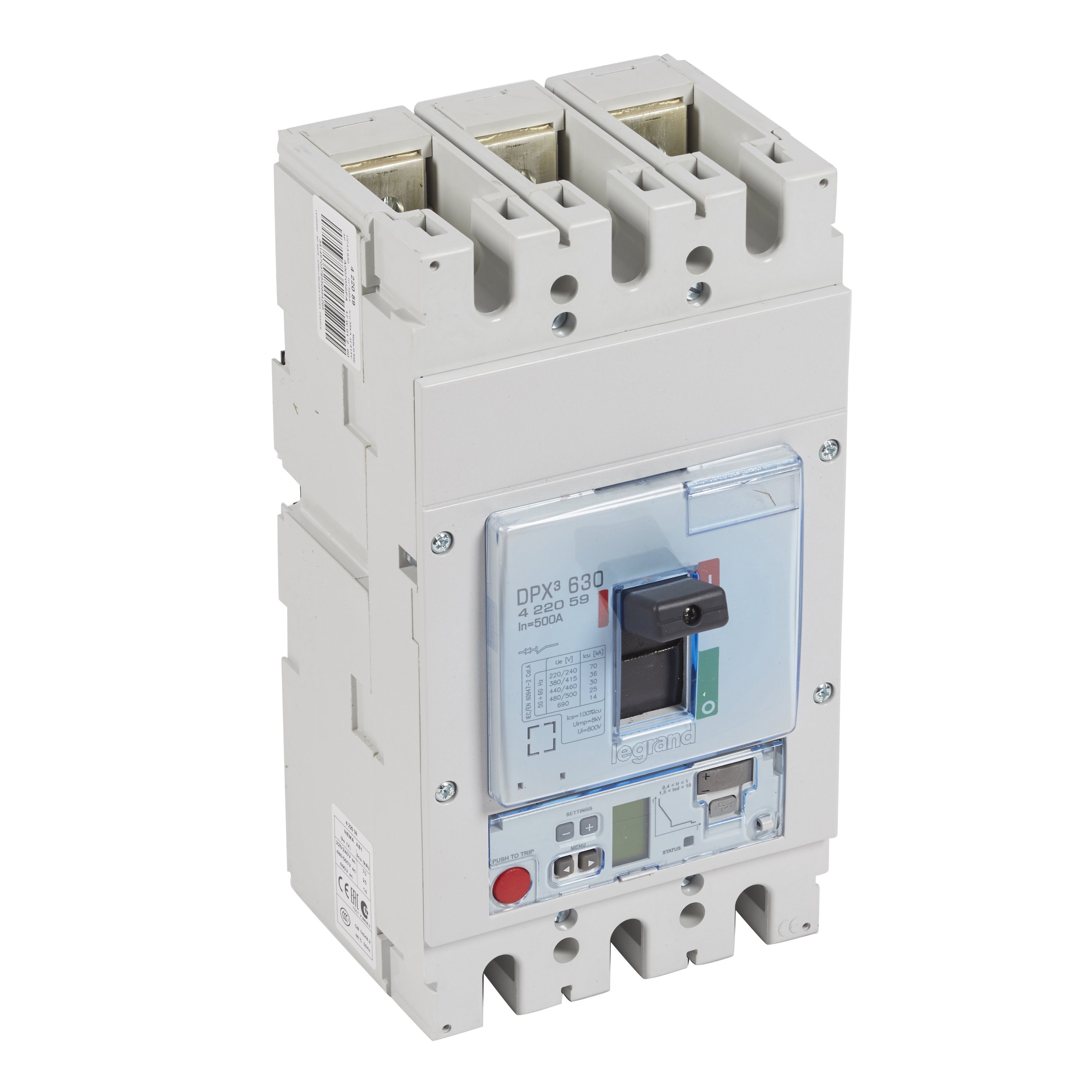 LEGRAND 422059Legrand DPX3 630 Kompakt Şalter - Elektronik S2 Versiyon - 3 kutup - Icu(kA) 36 - In(A) 500Legrand DPX3 630 Kompakt Şalter - Elektronik S2 Versiyon - 3{ubercoelektromarket}