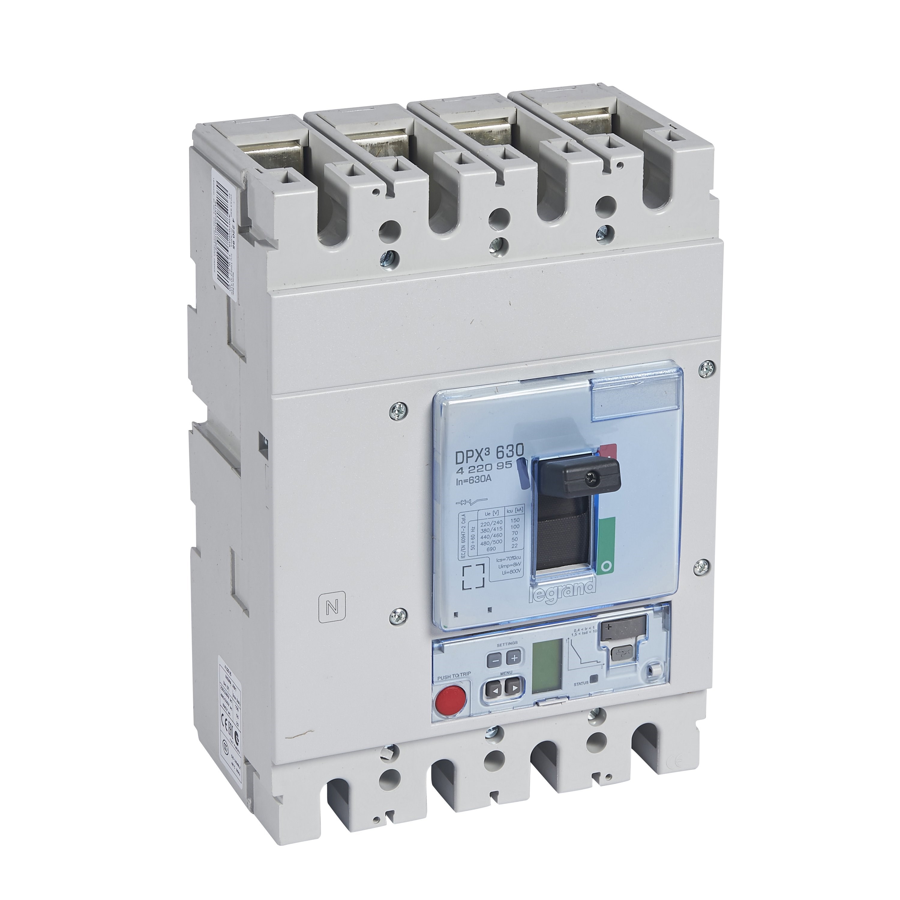 LEGRAND 422095Legrand DPX3 630 Kompakt Şalter - Elektronik S2 Versiyon - 4 kutup - Icu(kA) 100 - In(A) 630Legrand DPX3 630 Kompakt Şalter - Elektronik S2 Versiyon - 4{ubercoelektromarket}