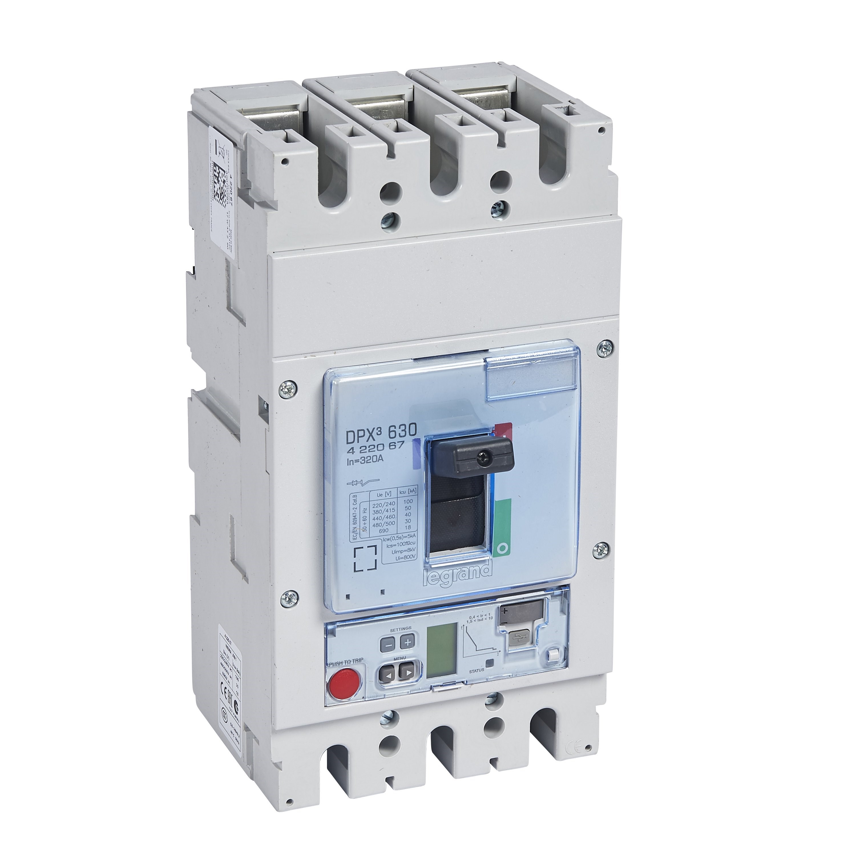LEGRAND 422067Legrand DPX3 630 Kompakt Şalter - Elektronik S2 Versiyon - 3 kutup - Icu(kA) 50 - In(A) 320Legrand DPX3 630 Kompakt Şalter - Elektronik S2 Versiyon - 3{ubercoelektromarket}