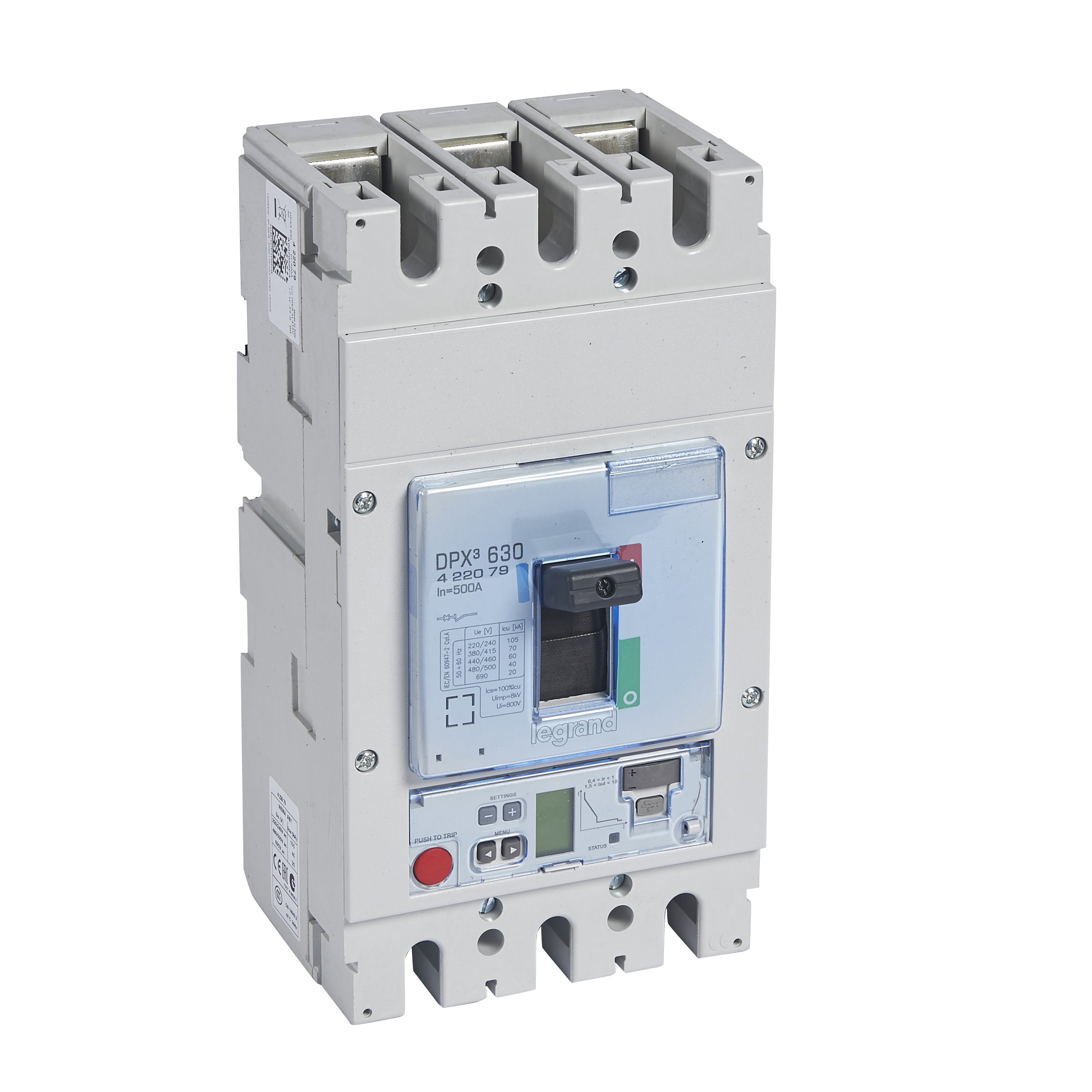 LEGRAND 422079Legrand DPX3 630 Kompakt Şalter - Elektronik S2 Versiyon - 3 kutup - Icu(kA) 70 - In(A) 500Legrand DPX3 630 Kompakt Şalter - Elektronik S2 Versiyon - 3{ubercoelektromarket}