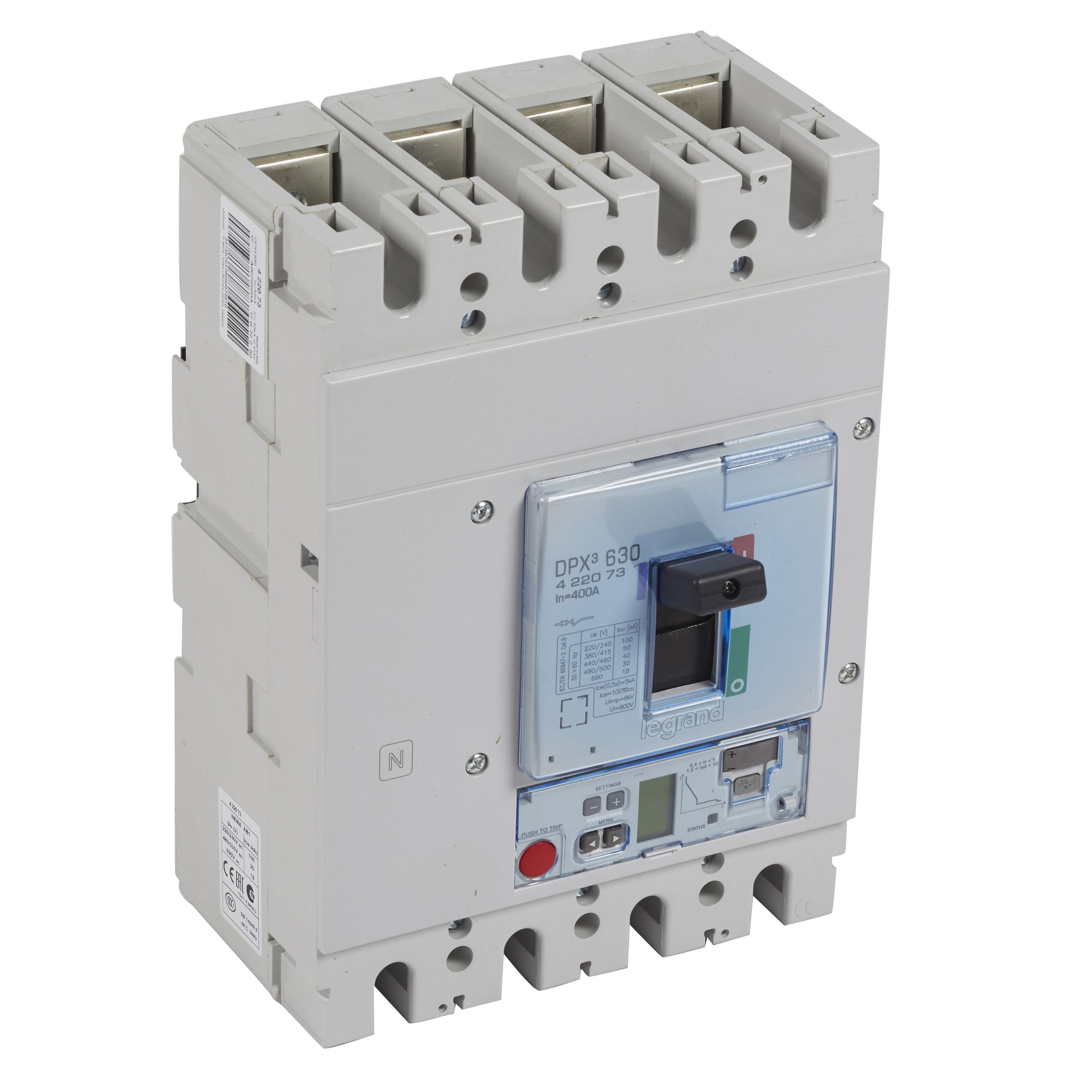 LEGRAND 422073Legrand DPX3 630 Kompakt Şalter - Elektronik S2 Versiyon - 4 kutup - Icu(kA) 50 - In(A) 400Legrand DPX3 630 Kompakt Şalter - Elektronik S2 Versiyon - 4{ubercoelektromarket}