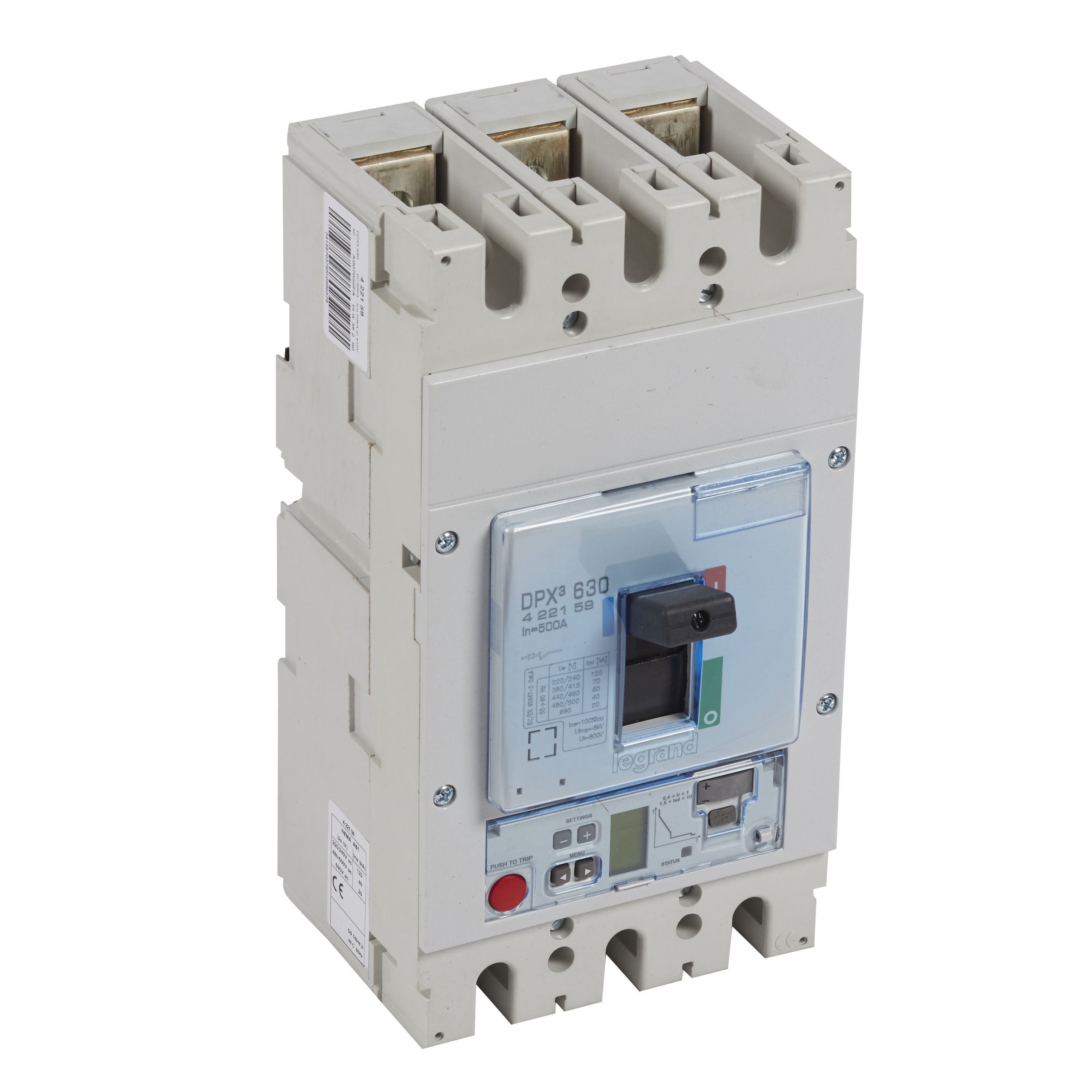 LEGRAND 422159Legrand DPX3 630 Kompakt Şalter - Elektronik Sg Versiyon - 3 kutup - Icu(kA) 70 - In(A) 500Legrand DPX3 630 Kompakt Şalter - Elektronik Sg Versiyon - 3{ubercoelektromarket}