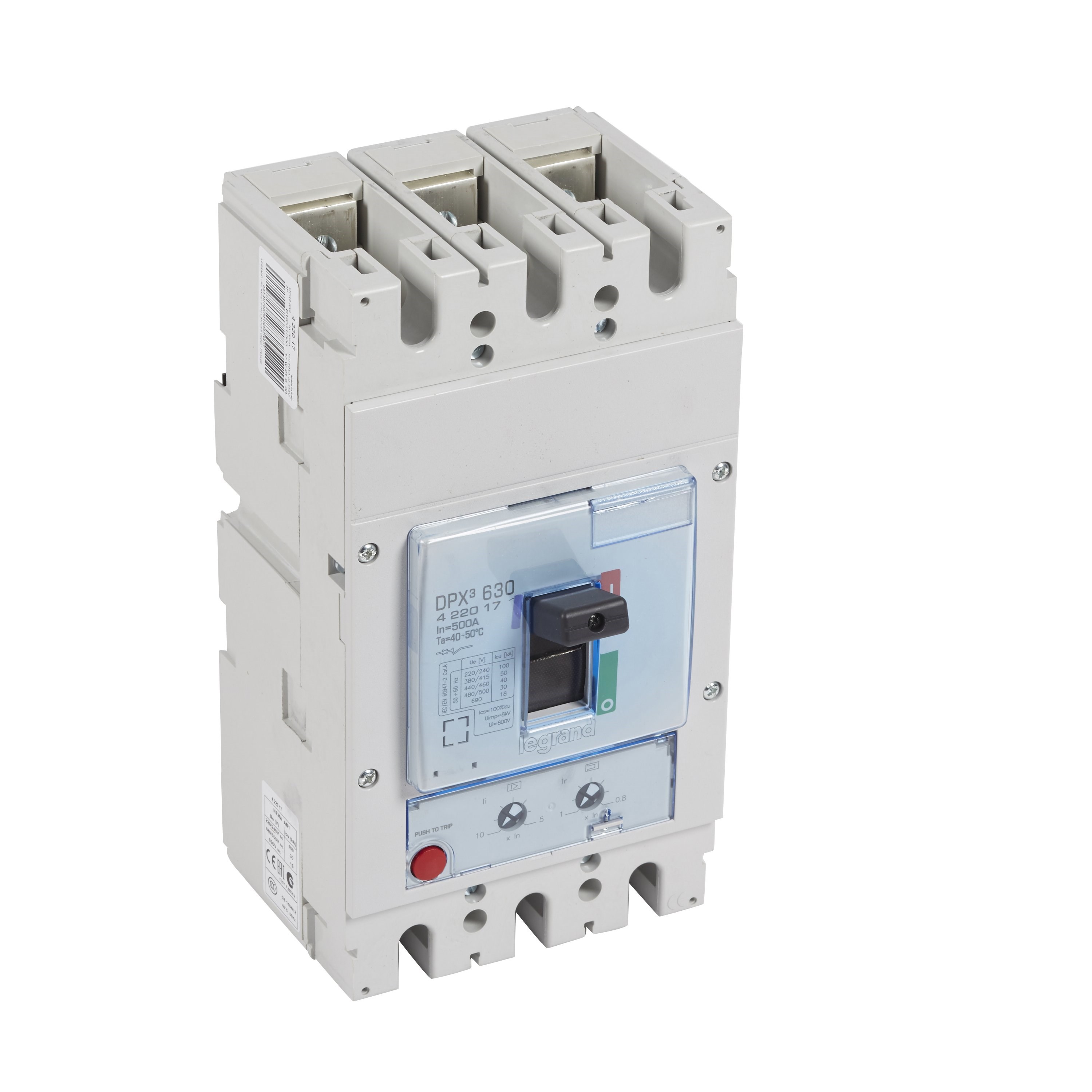 LEGRAND 422017Legrand DPX3 630 Kompakt Şalter - Termik manyetik şalter - 3 kutup - Icu(kA) 50 - In(A) 500Legrand DPX3 630 Kompakt Şalter - Termik manyetik şalter - 3{ubercoelektromarket}