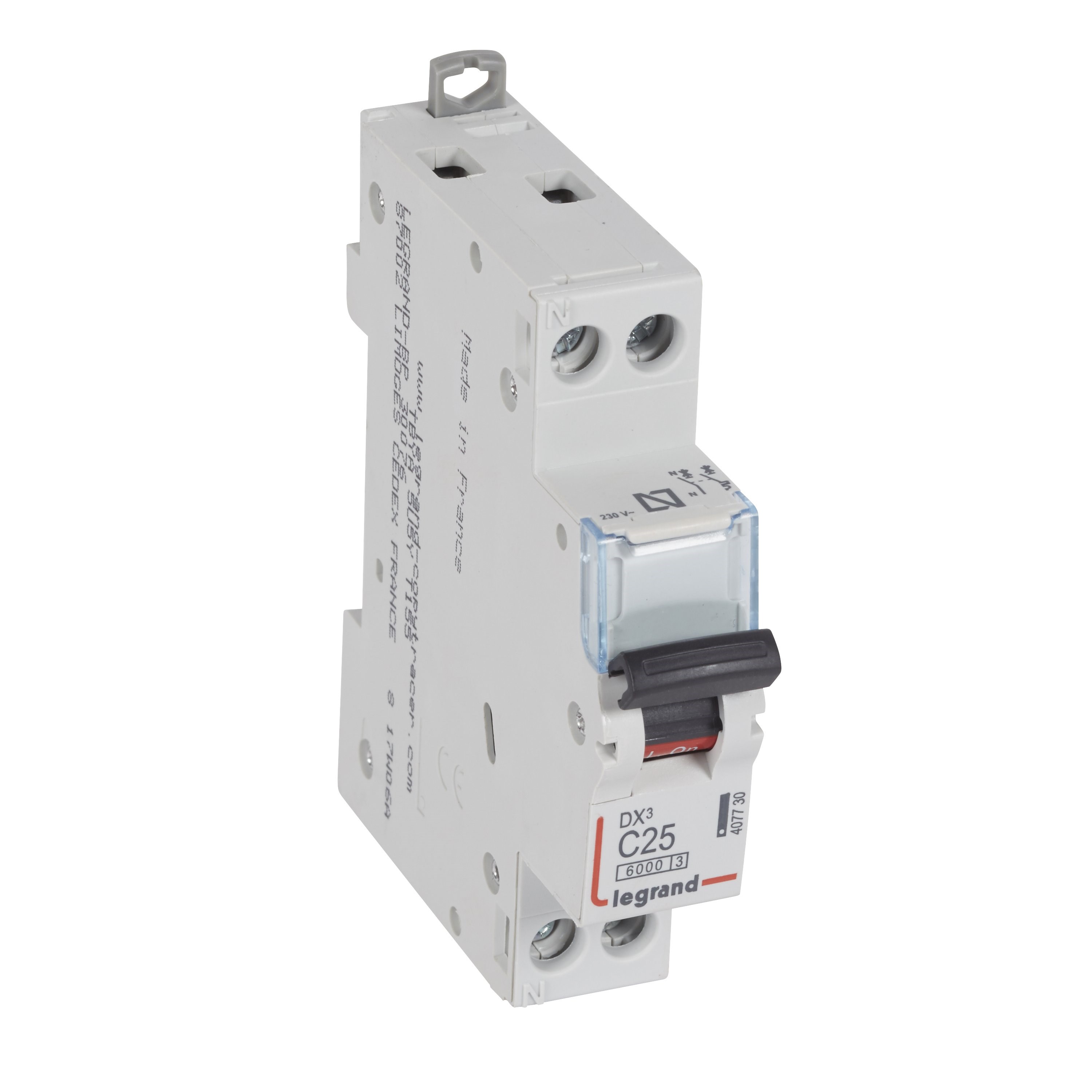 LEGRAND 407730Legrand DX3 6 kA Otomatik Sigortalar - C tipi - 1 kutup+nötr* - In(A) 25Legrand DX3 6 kA Otomatik Sigortalar - C tipi - 1{ubercoelektromarket}