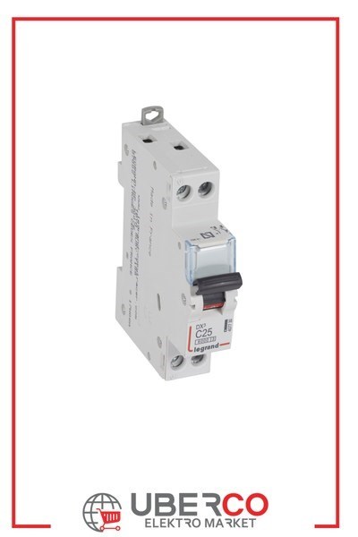 LEGRAND 407730Legrand DX3 6 kA Otomatik Sigortalar - C tipi - 1 kutup+nötr* - In(A) 25Legrand DX3 6 kA Otomatik Sigortalar - C tipi - 1{ubercoelektromarket}