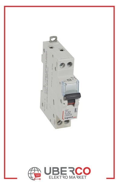 LEGRAND 407731Legrand DX3 6 kA Otomatik Sigortalar - C tipi - 1 kutup+nötr* - In(A) 32Legrand DX3 6 kA Otomatik Sigortalar - C tipi - 1{ubercoelektromarket}