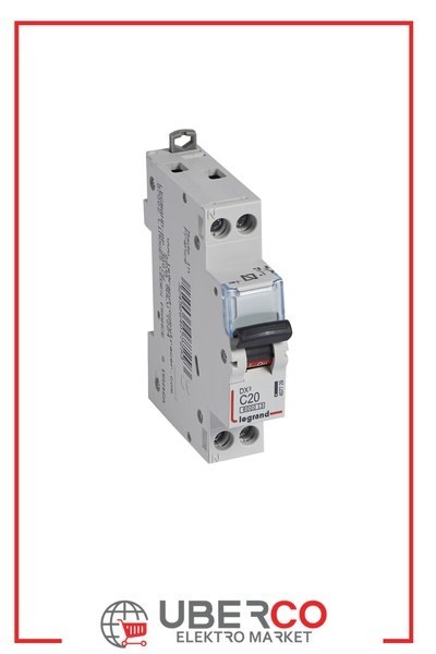 LEGRAND 407729Legrand DX3 6 kA Otomatik Sigortalar - C tipi - 1 kutup+nötr* - In(A) 20Legrand DX3 6 kA Otomatik Sigortalar - C tipi - 1{ubercoelektromarket}