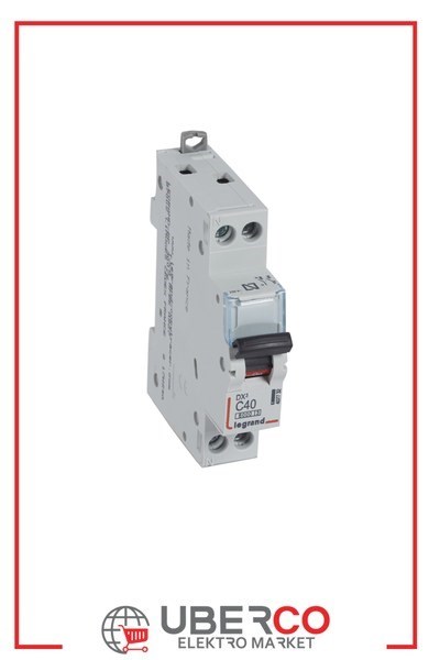 LEGRAND 407732Legrand DX3 6 kA Otomatik Sigortalar - C tipi - 1 kutup+nötr* - In(A) 40Legrand DX3 6 kA Otomatik Sigortalar - C tipi - 1{ubercoelektromarket}