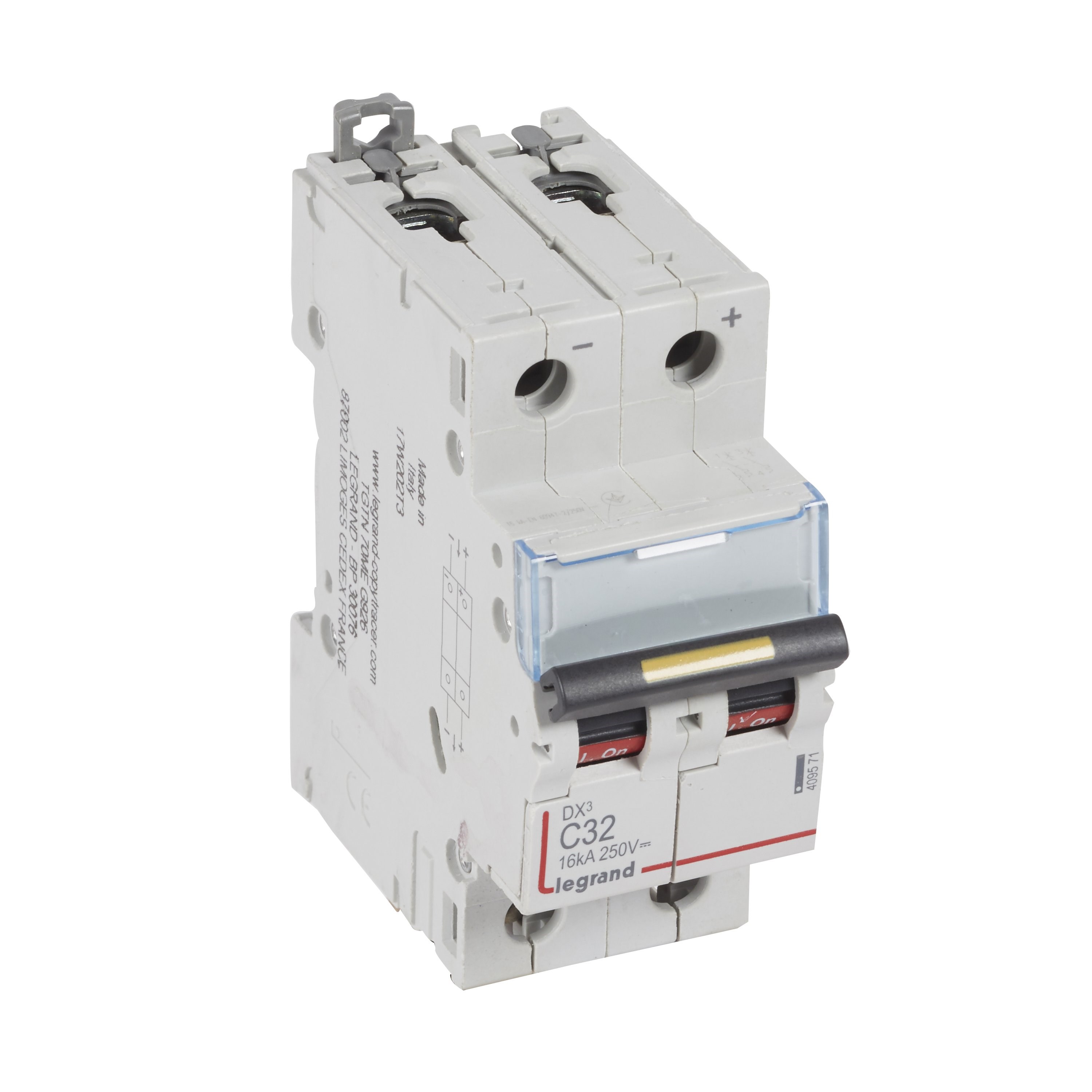 LEGRAND 409572Legrand DX3 DC Otomatik Sigortalar - C tipi - 2 kutup korumalı - Çalışma gerilimi 12V-500V DC - In(A) 40Legrand DX3 DC Otomatik Sigortalar - C tipi - 2 kutup{ubercoelektromarket}
